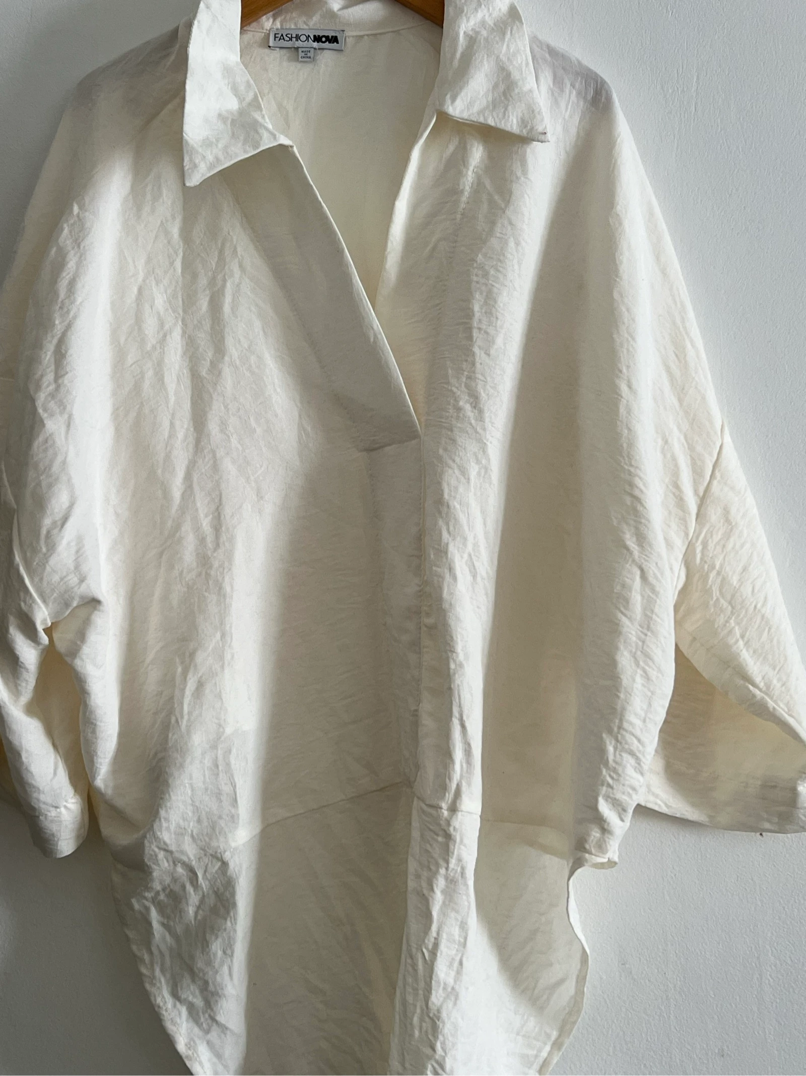 🤍 Chemise Oversize Fashion Nova Blanche 🤍
